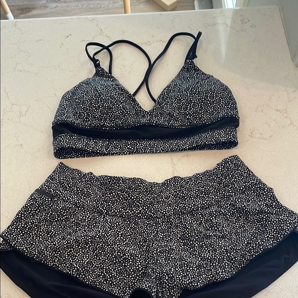 Lululemon bikini top and board shorts set.